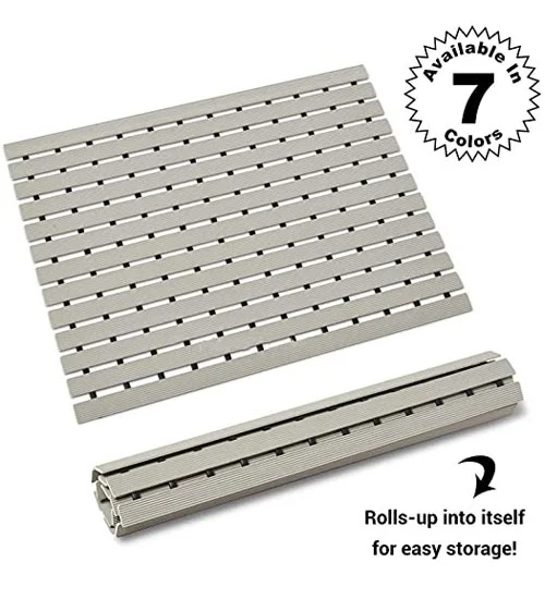 Shower Plastic Mat Anti Slip for Shower, Kitchen, Wet Area, Laundry Room Indoor Outdoor, Non Skid (Grey, 61cm x 45cm)